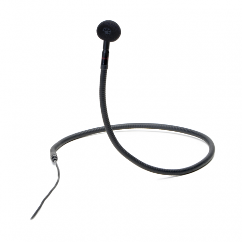 Audio equipment accessories. Omnidirectional collar shoulder microphone. Bendable and flexible microphone.