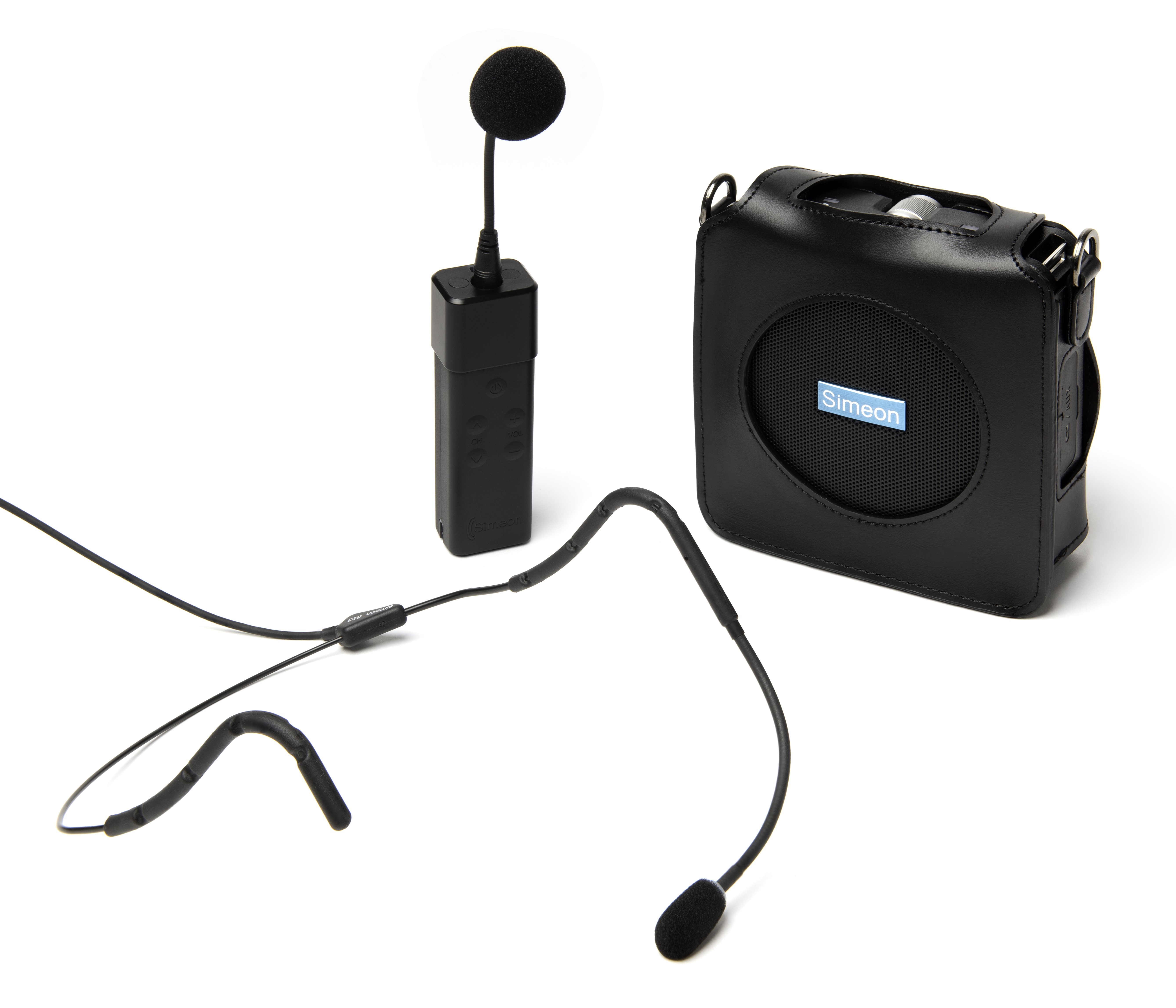 Simeon Sprek, portable, compact, voice amplifier. Great for teachers, professors and instructors. Prevent vocal damage and voice damage. Audio solution for the classroom. Better hearing for better learning.