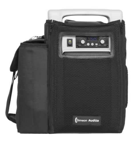 Audio equipment accessories. Simeon Audita II fm portable sounfield audio system totebag. COmes in black, trendy and chic. Fits all accessories into one bag for easy portability.