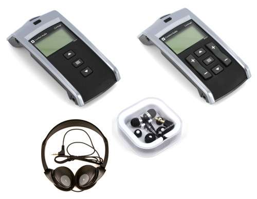 Contego is a personal Fm system for students and non-students that are deaf, hearing impaired or suffering from hearing loss. This personal fm system is easy to use and includes a transmitter, receiver, headphones and earphones as depicted in the image.