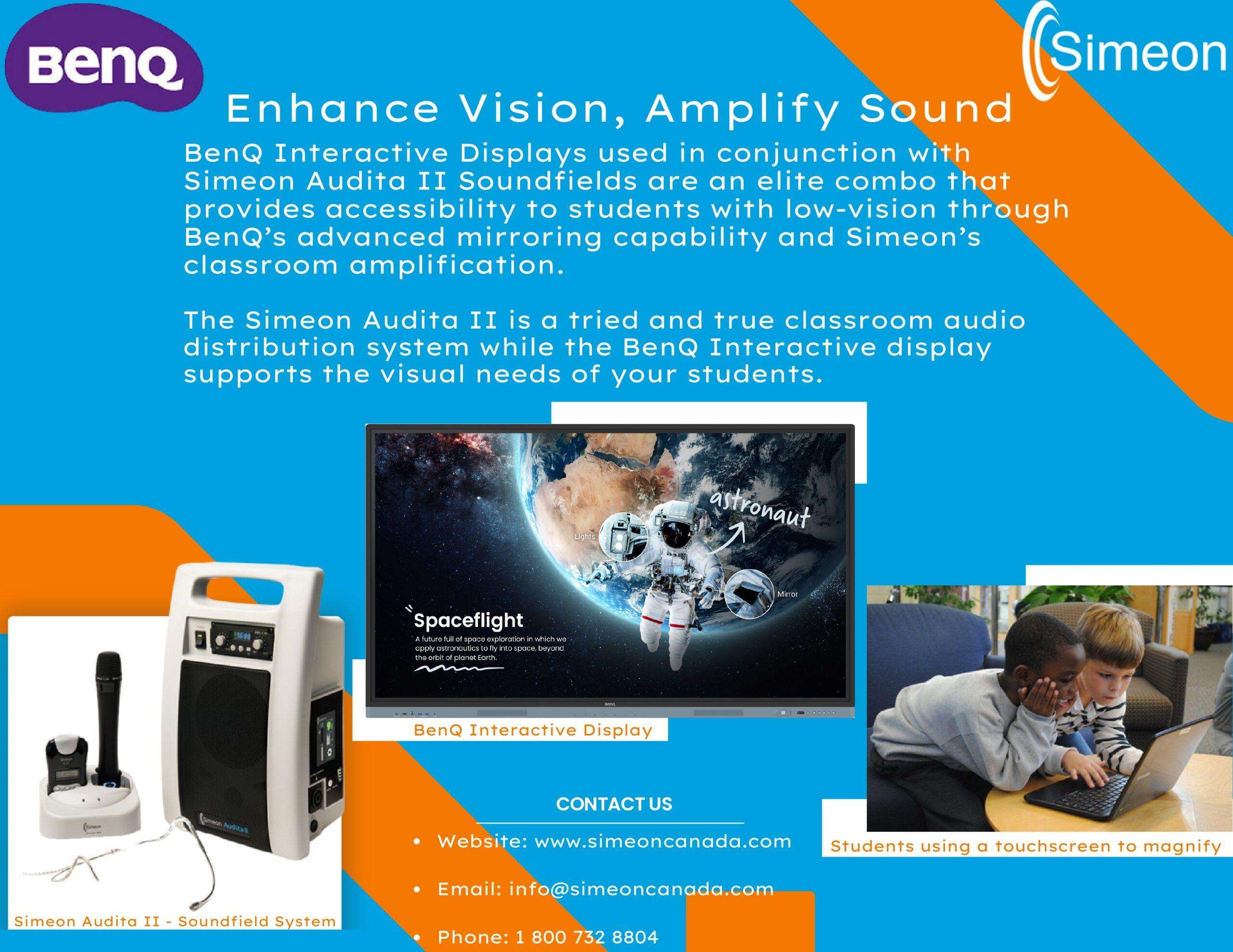 Reseller Partnership Simeon Canada | Supportive Hearing Systems is now a reseller for BenQ Boards in Canada.